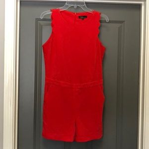 Orange Scallop Sleeved Romper